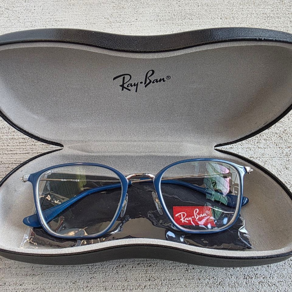 NEW Ray-Ban RX6466 3101 Blue Silver Eyeglasses Frame 49□19 140 w/ Case - Picture 1 of 9